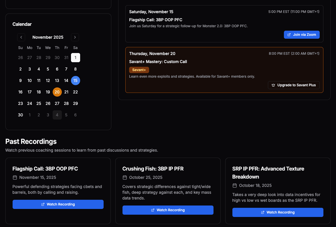 Live coaching feature