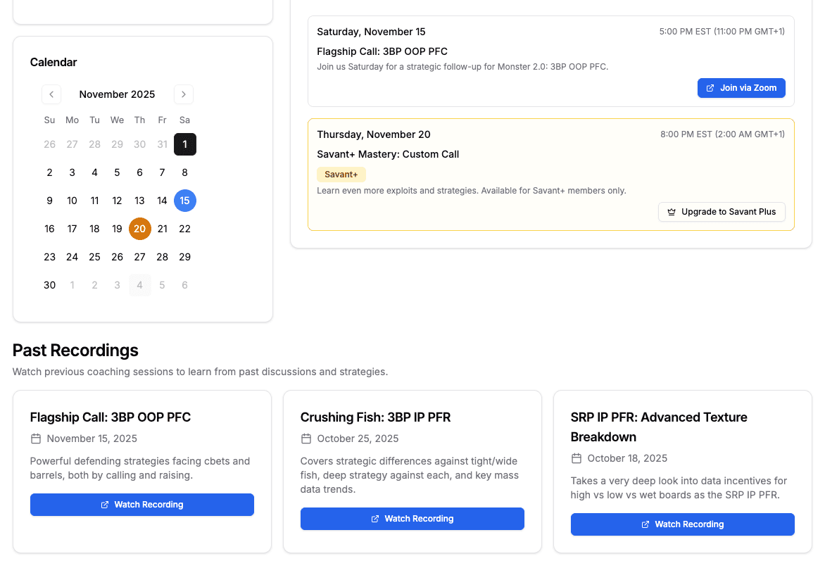 Live coaching feature