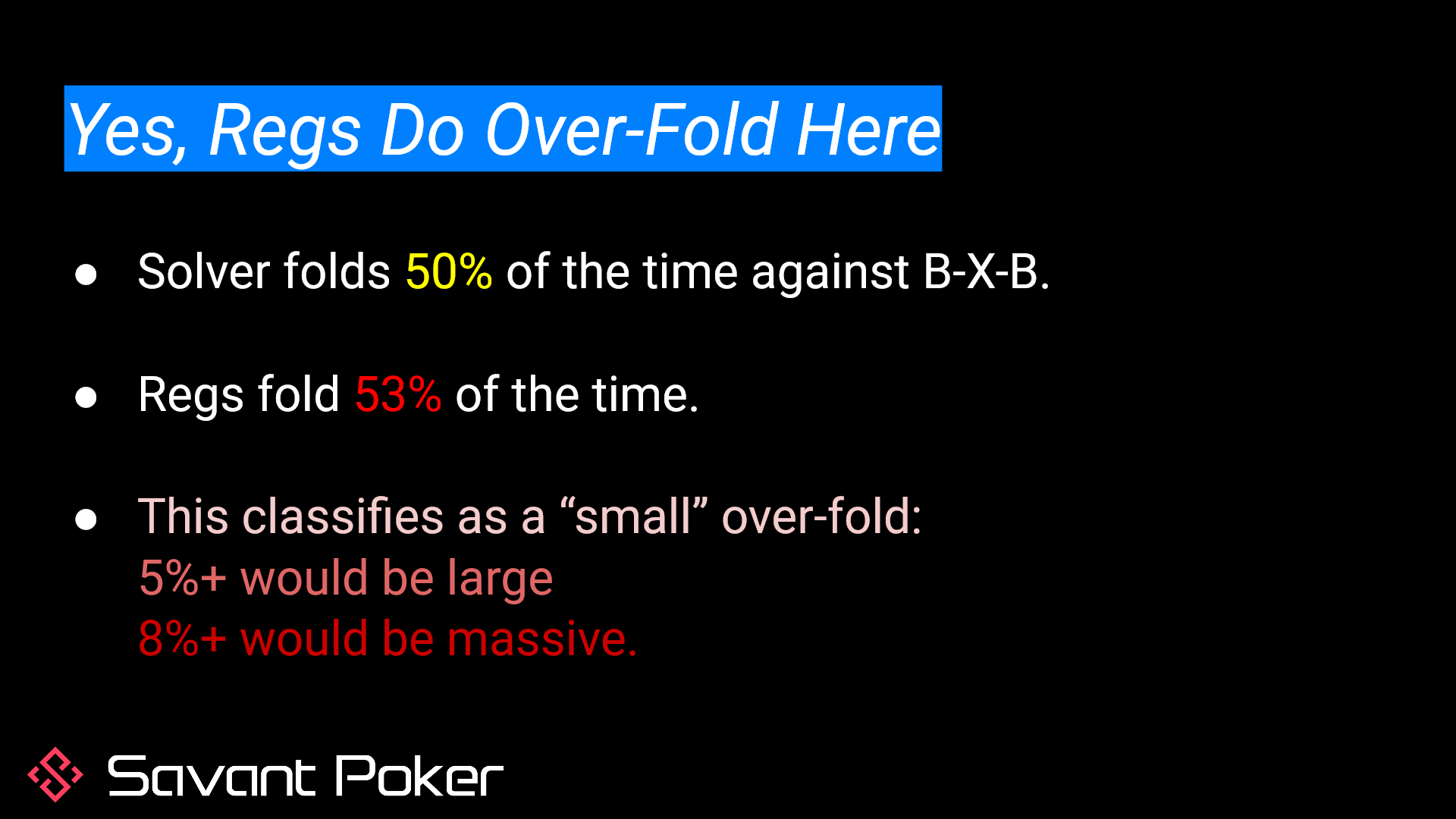 B-X-B bluffing performance in 3-bet pots