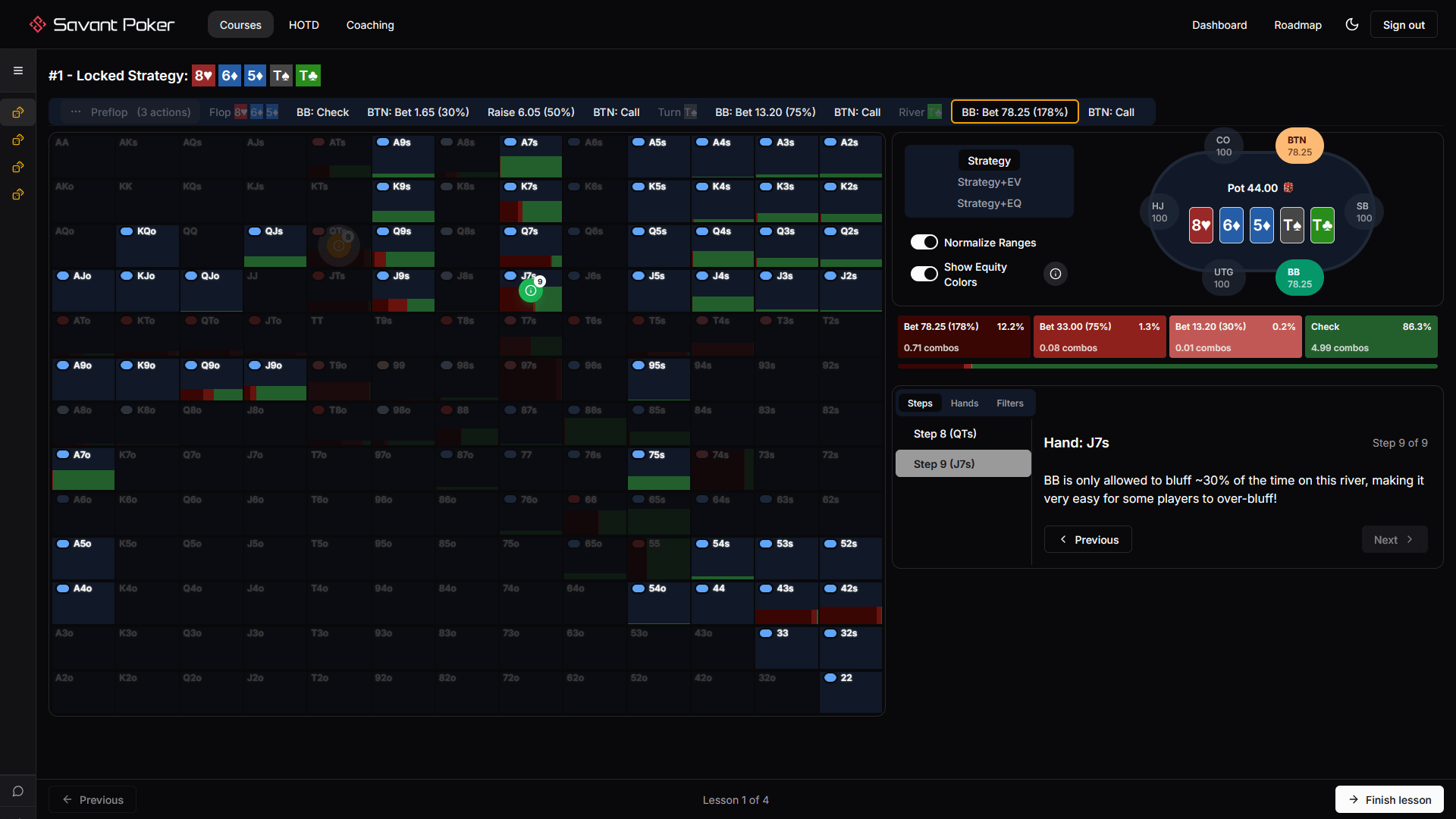 Solver river bluffing strategy after XR-B-B line